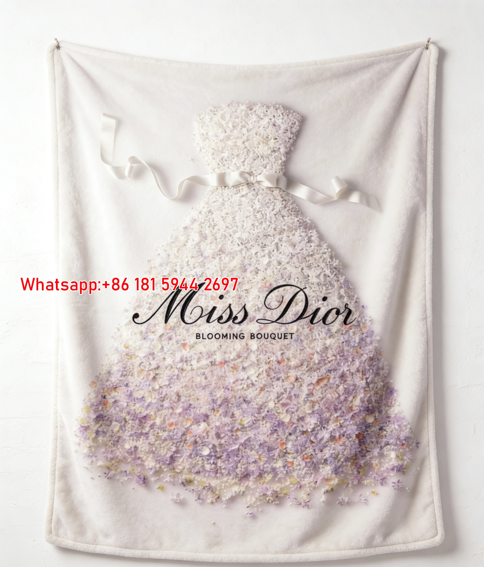 Miss Dior Blooming Bouquet Flannel Sofa Throw Blanket D384